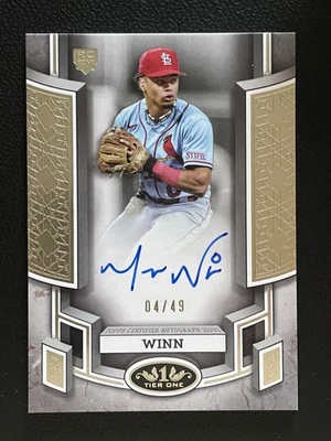 2024 Topps Tier One Break Out Gold Foil Masyn Winn 4/49 Auto Autograph RC Rookie - Image 1 of 2