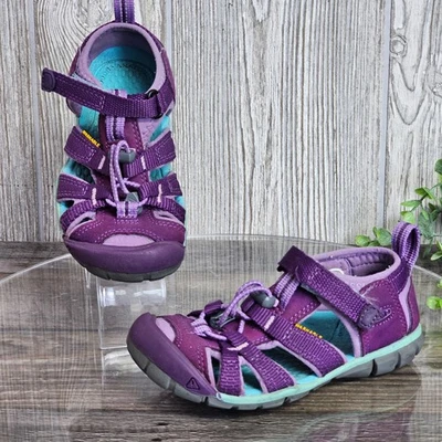 Sandalias Keen Seacamp II CNX para niños pequeños 10 púrpura aguamarina punta cerrada agua senderismo zapatos Foto 1 de 4