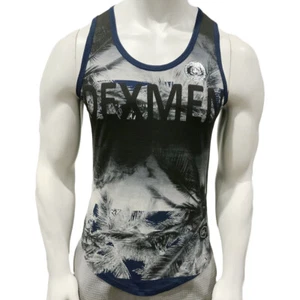 NWT PALMS SUMMER GYM WORKOUT MEN'S NAVY BLUE SLEEVELESS SLIM FIT TANK TOP SIZE S - Picture 1 of 3
