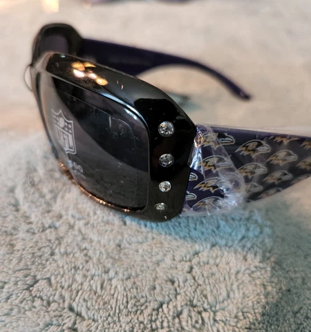 Baltimore Ravens Sunglasses (Designer w/Rhinestones) Licensed NFL Football Cover