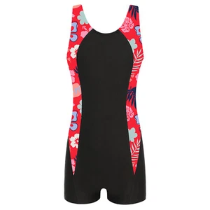 Girls Boys Swimwear Keyhole Back Surfing Suit Boyleg Unisex Kids Athletic Sport - Picture 1 of 68