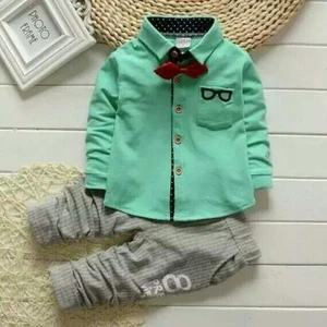 2 Pcs Baby Boy Clothes Toddler Kids Clothing Long Sleeve Pants Set Outfits (B) - Picture 1 of 9