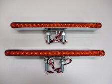 Pair of 12"L Amber / Amber LED Double Face Truck Semi Trailer Light Bars /3 Wire