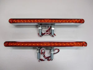 Pair of 12"L Amber / Amber LED Double Face Truck Semi Trailer Light Bars /3 Wire - Picture 1 of 4