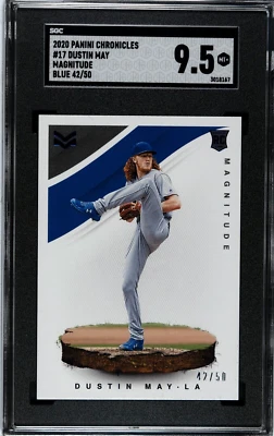 2020 Panini Chronicles #17 Dustin May Magnitude BLUE /50 SGC 9.5 RC - Image 1 of 2