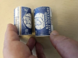 2001 P & D Kennedy Half Dollar 2 Mint Rolls - Picture 1 of 6