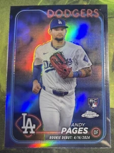 Andy Pages - 2024 Topps Chrome Update Rookie Debut Refractor USC186 - Dodgers - Picture 1 of 2
