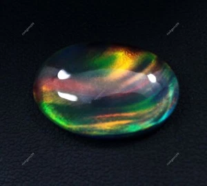 15 Ct Natural Black Rainbow Fire Opal Doublet Certified TOP QUALITY Gemstone - Picture 1 of 6