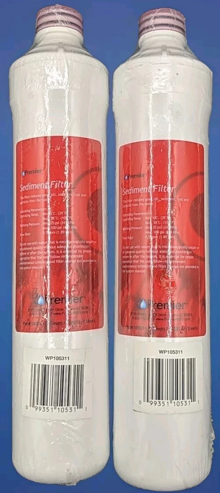 2 Premier Sediment Replacement Water Filters Red WP105311 - Image 1 of 1