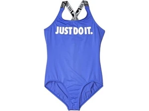 Nike Kids Girl's 249392 Sapphire JDI Cross-Back One-Piece Swimsuit Size M - Picture 1 of 2