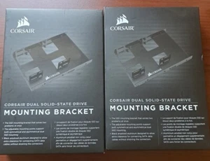 (2) Corsair Dual SSD Solid State Mounting Bracket Black new in box. - Photo 1/3