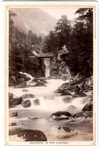 Cauterets.Le Pont d'Espagne.Pyrénées.Carte Cabinet Card.Photo Albuminée.An 1880. - Picture 1 of 1
