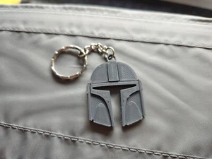 Star Wars The Mandalorian Helmet 2D 3D Prineted Keyring/ Keychain - Picture 1 of 1