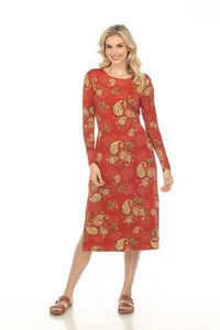 Abito Johnny Was The Janie Favorite manica lunga cravatta davanti maglia boho chic T34623 - Foto 1 di 10