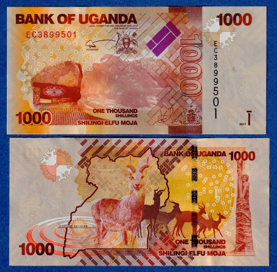 Uganda 1000 Shillings (2017)  P49e UNC Banknote  - Image 1 of 1