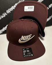 NWT Nike PRO Futura Swoosh Logo Chocolate Brown Snapback Hat NSW Sportwear NEW