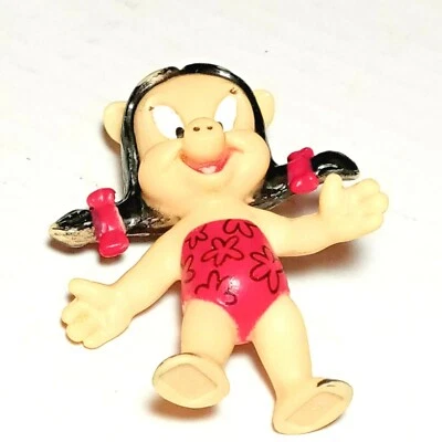 Mini estatuilla de PVC de colección Warner Bros Petunia Pig con traje de baño colas de cerdo Foto 1 de 4