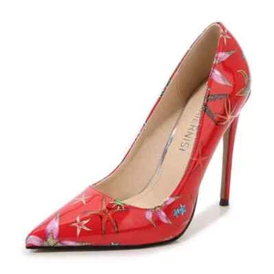 Zapatos de Salón Mujer Rojo Multicolor Talón 12 CM Perno y Cuero Sintético - Imagen 1 de 1