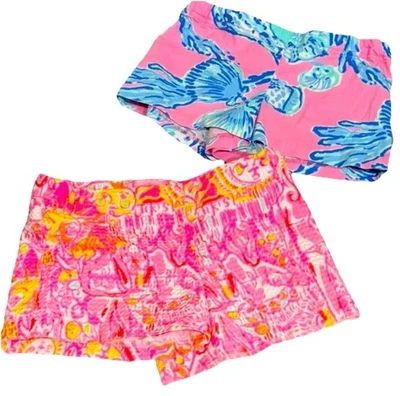 Шорты для девочек Lilly Pulitzer упаковка 2 шт.: розовые Little Liza Sun & Callahan. Размер: 10 - Изображение 1 из 4