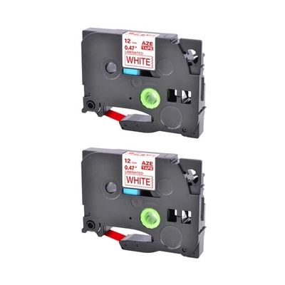 Красная на белой ленте 12 мм для производителя этикеток Brother P-touch TZ TZe-232 PT-D210 2 упаковки - Изображение 1 из 4