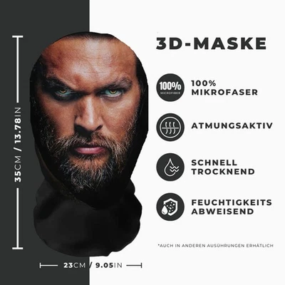 Realistische  3D-Druck Vollgesichtsmaske – Atmungsaktiv, Witz - Bild 1 von 3