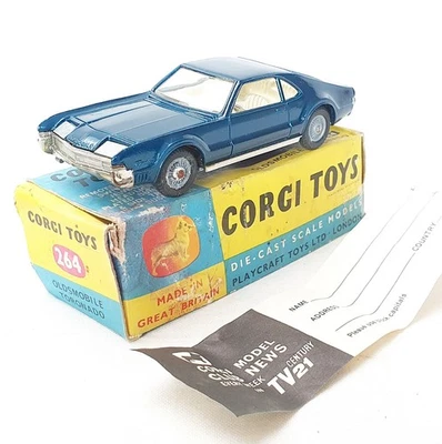 Corgi Toys England 1:48 OLDSMOBILE TORONADO #264 Blue Metallic C-7+ Boxed`66 - Image 1 of 4