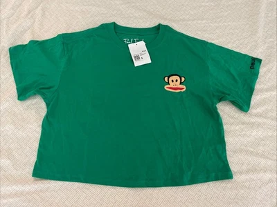 NUEVO Top corto Paul Frank Logo manga corta T verde/multi - para mujer talla pequeña Foto 1 de 4