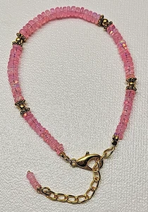 AAA Natural Pink Ethiopian Opal Welo Fire Opal Gemstone Beads 7" Bracelet - Picture 1 of 3