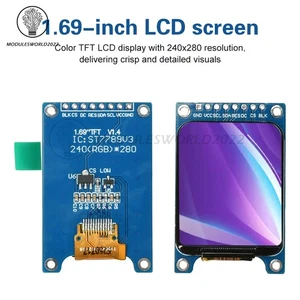 8 Pin 1,69 Zoll Farbbildschirm 240x280 SPI TFT LCD Display Modul ST7789 Treiber IC - Bild 1 von 30