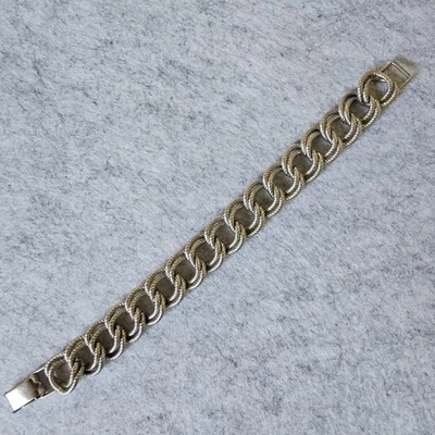 Pulsera de eslabones Napier vintage tono plata | Cadena gruesa | Cierre firmado Foto 1 de 4