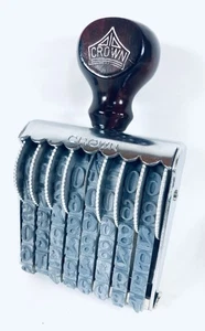 Vintage Krone Gummi 8 Band Ziffernstempel mit Symbolen Bürowerkzeug hergestellt in den USA TOP! - Bild 1 von 6