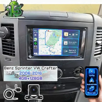 128GB Android15 Autoradio Carplay GPS Für Mercedes Benz Sprinter VW Crafter +KAM - Bild 1 von 4