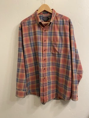 Camisa Pendleton Somerset para hombre talla XL azul y salmón a cuadros algodón/lana Foto 1 de 4