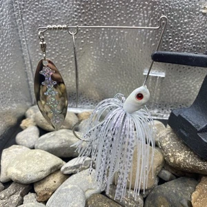 Hand Tied Spinnerbait-1/2oz Natty Shad Dbl Willow Leaf  Blade, 4/0 Mustad Hook - Picture 1 of 2