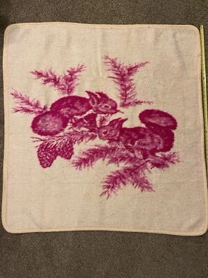 Blanket Vintage Squirrels Pink White 46x45 - Imagem 1 de 4