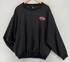ESPN Jacket Mens XL Cable Sports Channel Windbreaker Jumper Pullover Black VTG - Picture 1 of 12