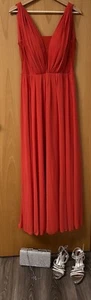 Abend-, Party-, Abiball Kleid, lang gebraucht gr.38 mit Schuhe und Clutch - Bild 1 von 5