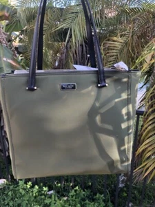 Kate Spade Large Olive Geen Dawn Nylon Shoulder Bag Tablet Laptop Tote $279 - Picture 1 of 1