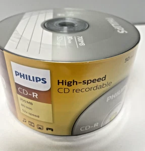 50 Philips leer 52X CD-R CDR Markenlogo 700 MB 80 min Medien-Disc - Bild 1 von 4