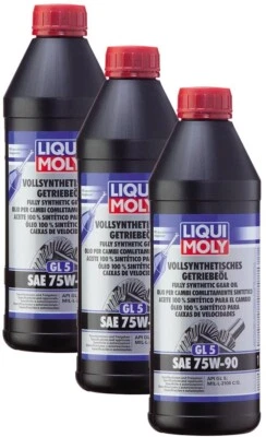 3x LIQUI MOLY 1414 Vollsynthetisches Getriebeöl (GL5) SAE 75W-90 1L - Bild 1 von 3
