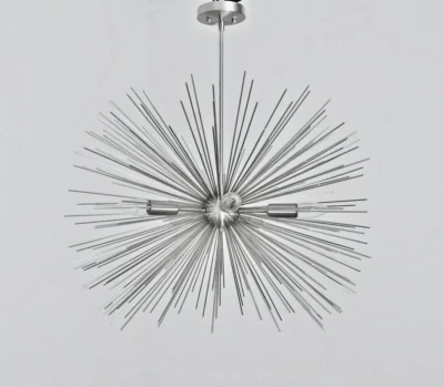 Metà Secolo Stile Ottone Sputnik Mare Riccio Casa Interno Decorazione Argento - Immagine 1 di 2