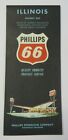 Vintage 1963 Phillips 66 ILLINOIS State Road Map Gas Station Advertising Oil