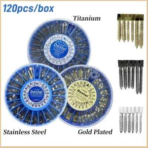 Dental Root Canal Pin Conical Screw Posts Completed Kit SS/Gold Plated Titanium - Picture 1 of 11