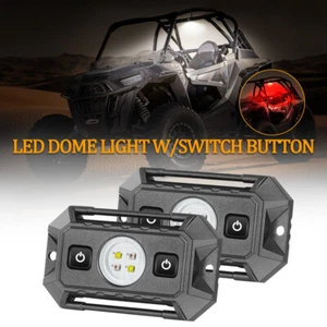 2PCS Roll Bar Mount LED Dome Light Rock Light w/Switch Red&White Polaris RZR UTV - Picture 1 of 8