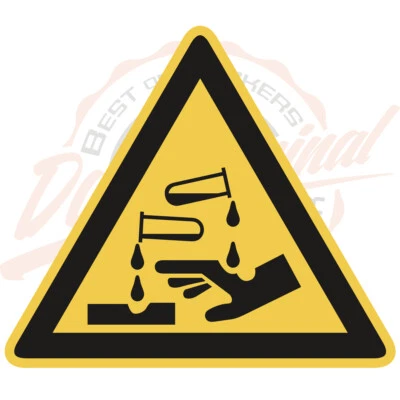 BEST OF STICKERS Aufkleber ätzende Stoffe V2 Arbeitsschutz gefahren Wetterfest UV-Beständig