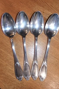 4 Orfevrerie Ercuis Paris France MOZART Louis XV SilverPlate Table PLACE SPOONS - Picture 1 of 8