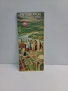 Mapa de carreteras y calles del Golfo Pittsburgh de 1960. PUBLICIDAD GAS Y ACEITE - Imagen 1 de 2