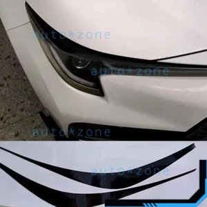 Para Toyota Corolla 2019-2022 negro faro delantero borde pegatina párpados*2 - Imagen 1 de 5