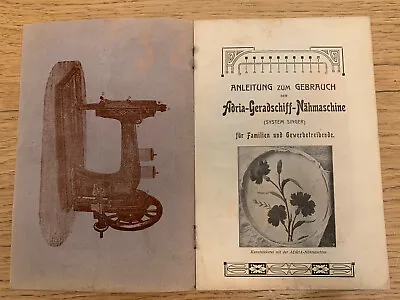 1912 Macchina Cucire Adria Nähmaschine, Libretto Istruzioni, Gebrauchs Anweisung • 4.99€