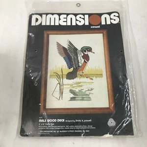 Dimensions Crewel Embroidery Kit Male Wood Duck #1171 Linda K Powell Vtg 1980 - Picture 1 of 8